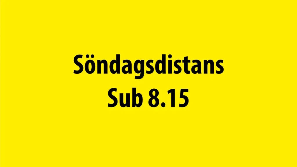 Söndagsdistans Sub 8.15